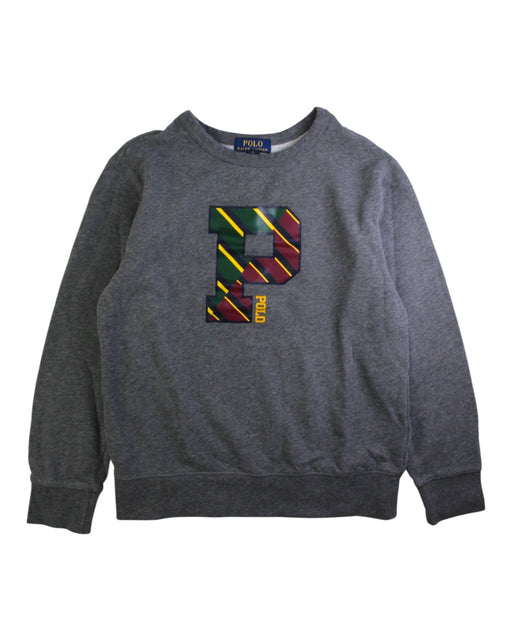 A Grey Crewneck Sweatshirts from Polo Ralph Lauren in size 10Y for boy. (Front View)