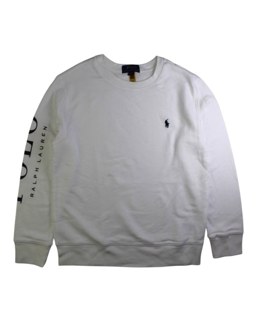 A White Crewneck Sweatshirts from Polo Ralph Lauren in size 10Y for boy. (Front View)