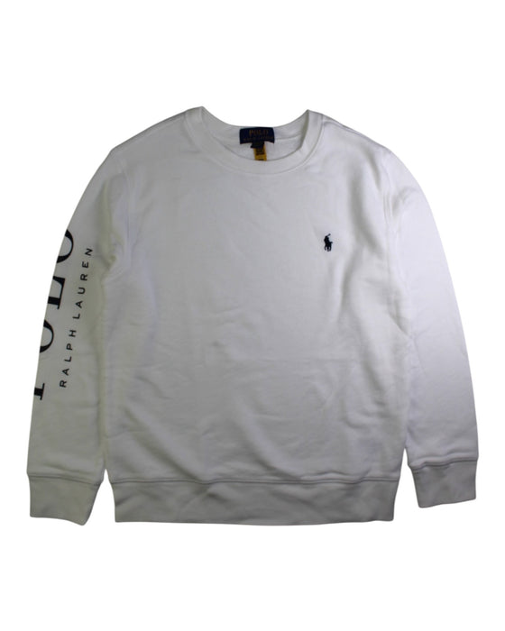 A White Crewneck Sweatshirts from Polo Ralph Lauren in size 10Y for boy. (Front View)