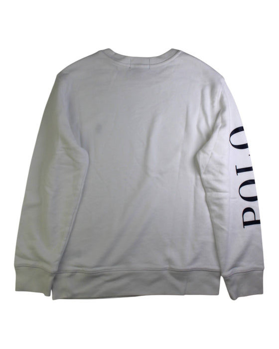 A White Crewneck Sweatshirts from Polo Ralph Lauren in size 10Y for boy. (Back View)