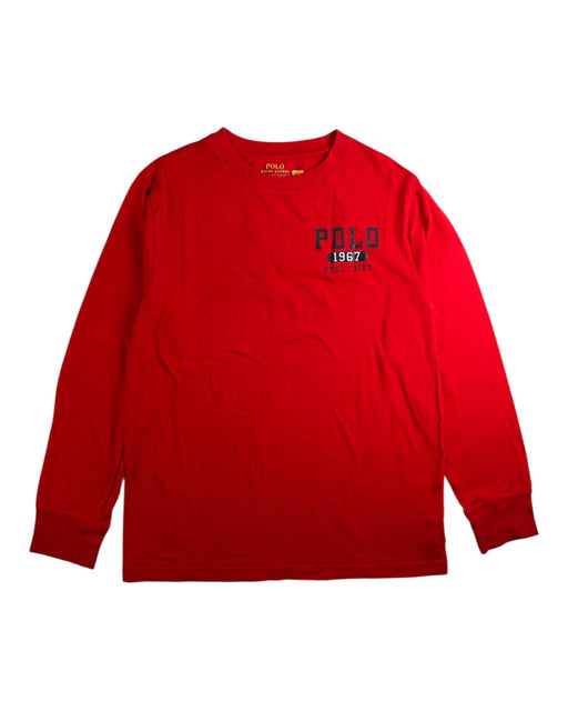 A Red Long Sleeve T Shirts from Polo Ralph Lauren in size 10Y for boy. (Front View)