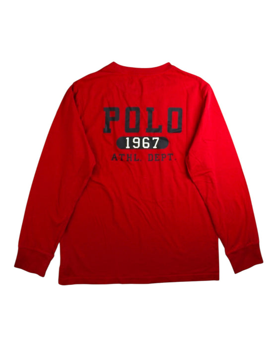 A Red Long Sleeve T Shirts from Polo Ralph Lauren in size 10Y for boy. (Back View)