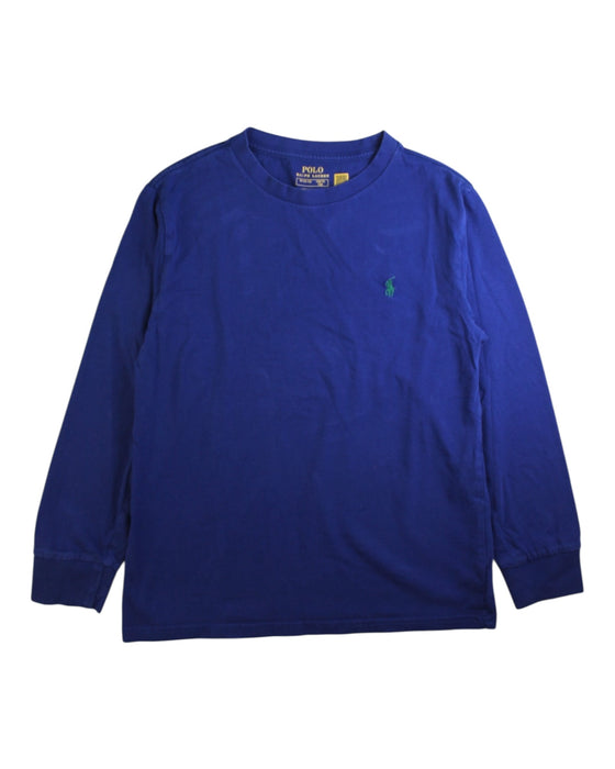 A Blue Long Sleeve T Shirts from Polo Ralph Lauren in size 10Y for boy. (Front View)