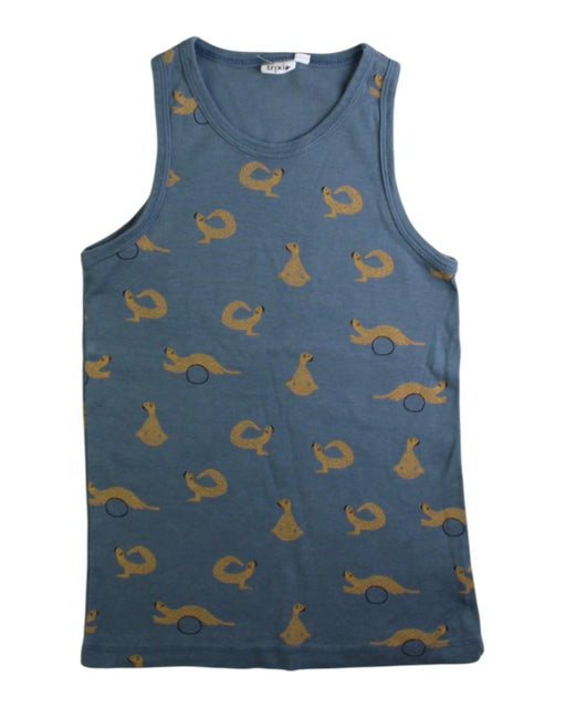 A Blue Sleeveless T Shirts from Trixie in size 10Y for boy. (Front View)