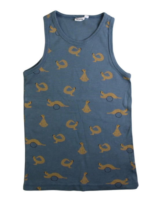 A Blue Sleeveless T Shirts from Trixie in size 10Y for boy. (Front View)