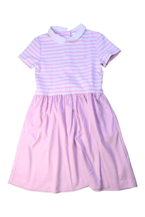 A Pink Short Sleeve Dresses from Polo Ralph Lauren in size 8Y for girl. (Front View)