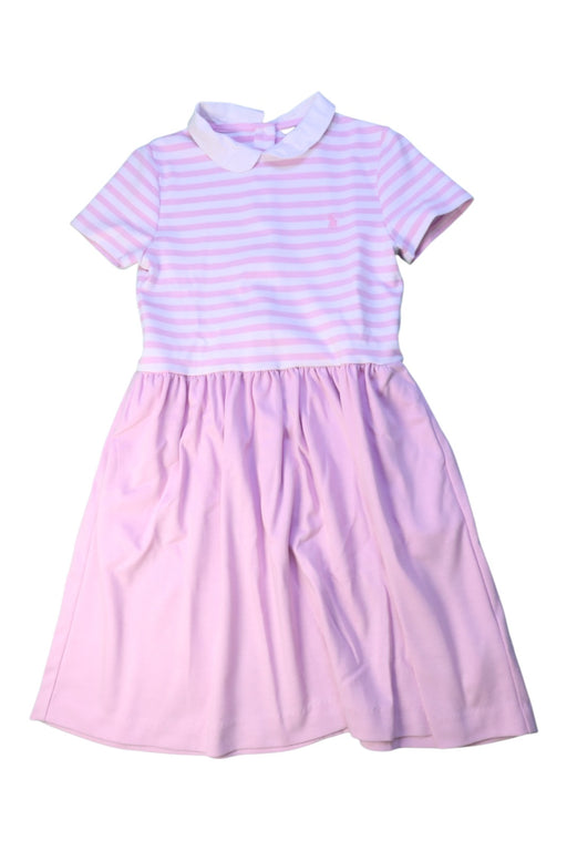A Pink Short Sleeve Dresses from Polo Ralph Lauren in size 8Y for girl. (Front View)