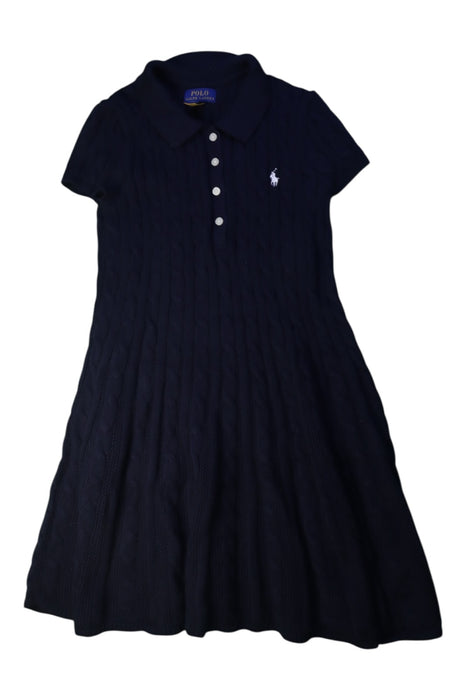 A Navy Short Sleeve Dresses from Polo Ralph Lauren in size 7Y for girl. (Front View)