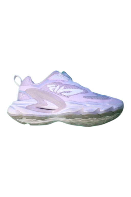 A White Sneakers from Fila in size 7Y for girl. (Front View)