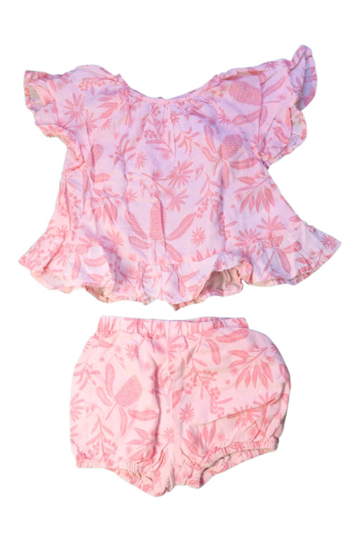 A Pink Shorts Sets from Seed in size 12-18M for girl. (Front View)
