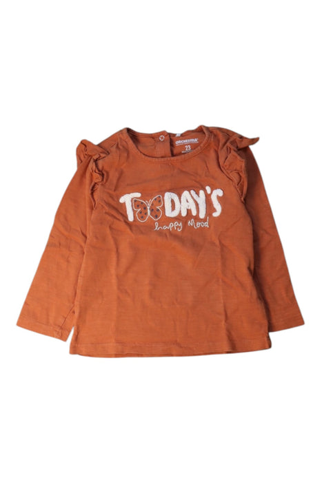 A Orange Long Sleeve Tops from Orchestra in size 18-24M for girl. (Front View)