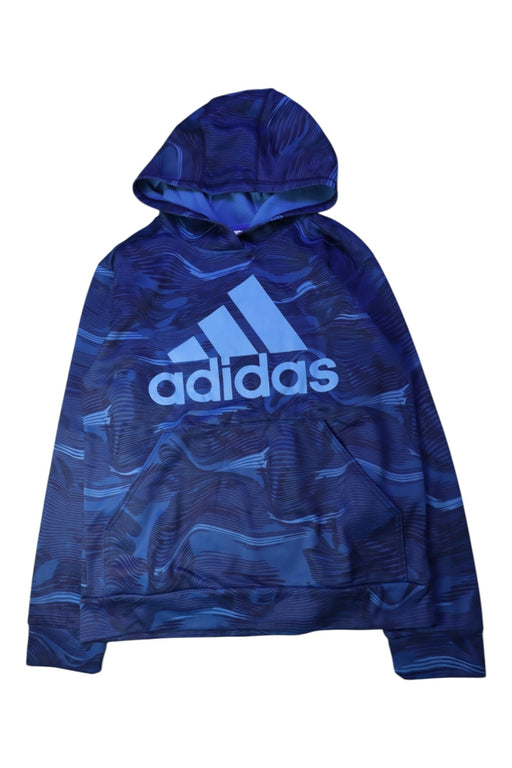 A Blue Hooded Sweatshirts from Adidas in size 14Y for boy. (Front View)