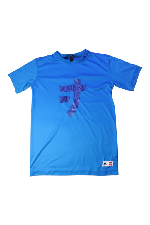 A Blue Short Sleeve T Shirts from Adidas in size 9Y for boy. (Front View)