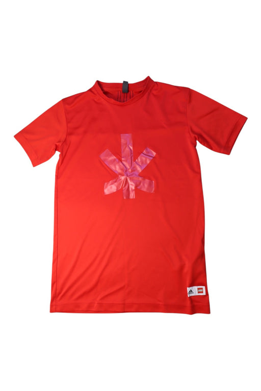 A Red Active Tops from Adidas in size 9Y for girl. (Front View)