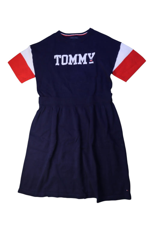 A Navy Short Sleeve Dresses from Tommy Hilfiger in size 10Y for girl. (Front View)