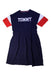 A Navy Short Sleeve Dresses from Tommy Hilfiger in size 10Y for girl. (Front View)