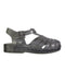 A Silver Sandals from Mini Melissa in size 3T for girl. (Front View)