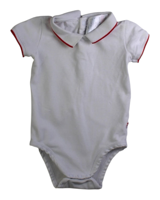 A White Short Sleeve Bodysuits from Jacadi in size 6-12M for neutral. (Front View)