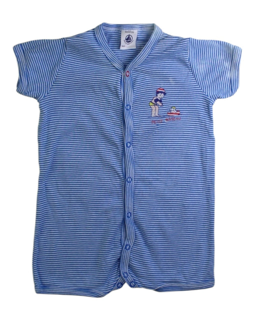 A Blue Short Sleeve Rompers from Petit Bateau in size 3-6M for boy. (Front View)