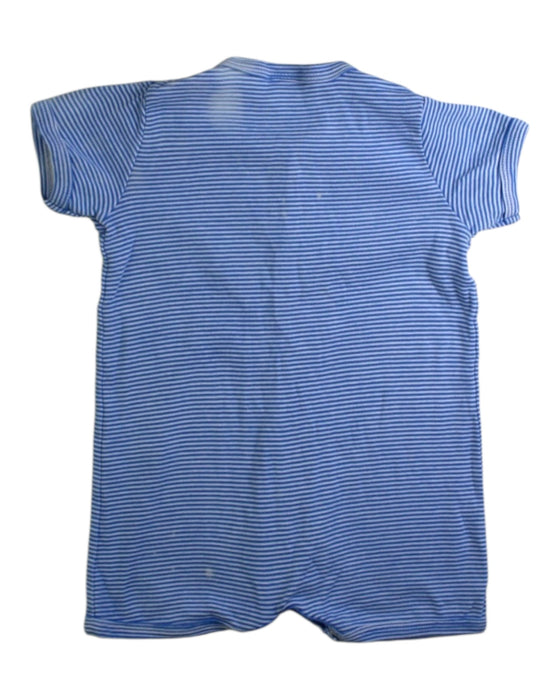 A Blue Short Sleeve Rompers from Petit Bateau in size 3-6M for boy. (Back View)