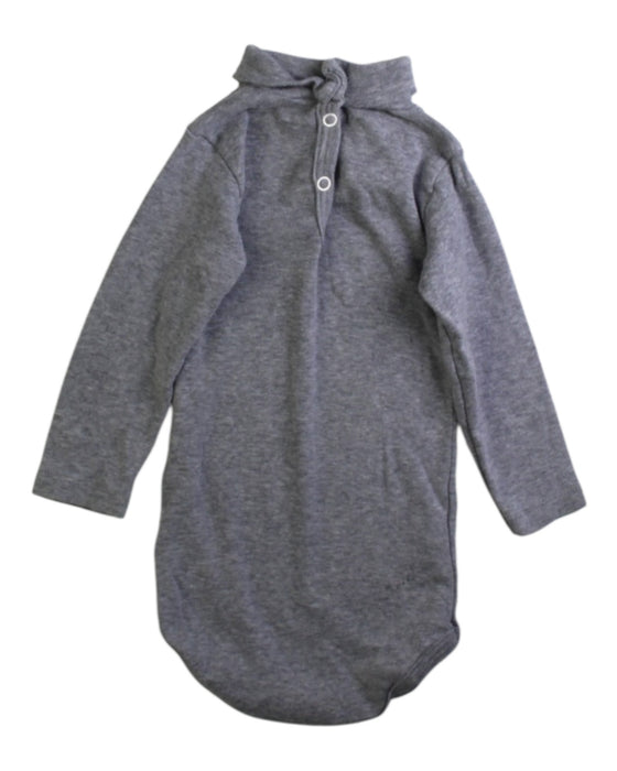 A Grey Long Sleeve Bodysuits from Petit Bateau in size 3-6M for neutral. (Back View)