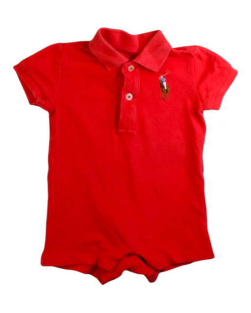 A Red Short Sleeve Bodysuits from Ralph Lauren in size 3-6M for neutral. (Front View)