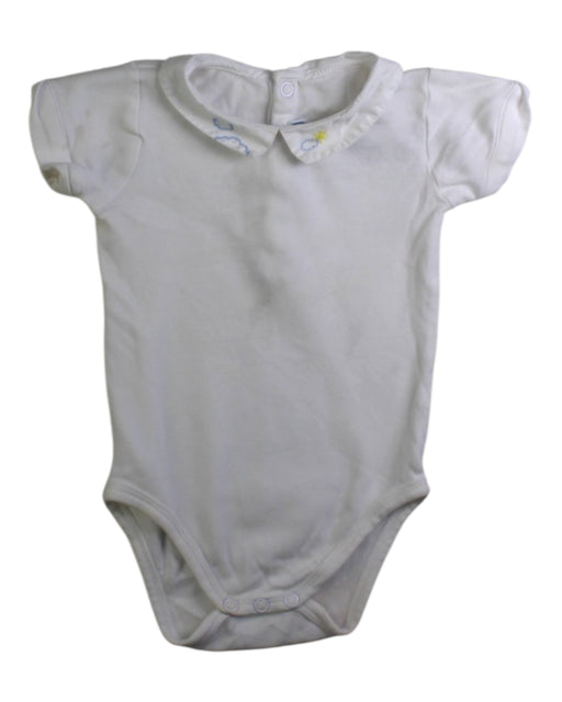 A White Short Sleeve Bodysuits from Jacadi in size 6-12M for neutral. (Front View)
