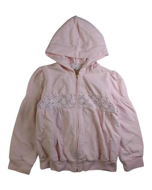 A Pink Zippered Sweatshirts from Gucci in size 3T for girl. (Front View)