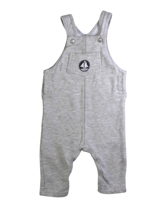 A Grey Long Overalls from Petit Bateau in size 3-6M for boy. (Front View)