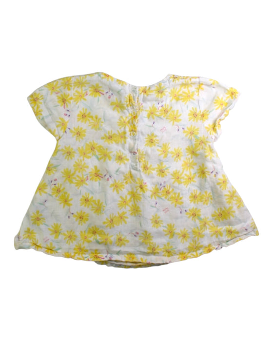 A Yellow Short Sleeve Tops from Petit Bateau in size 2T for girl. (Back View)
