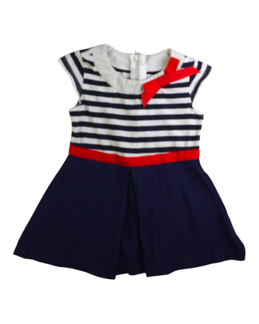 A Navy Short Sleeve Dresses from Chickeeduck in size 18-24M for girl. (Front View)