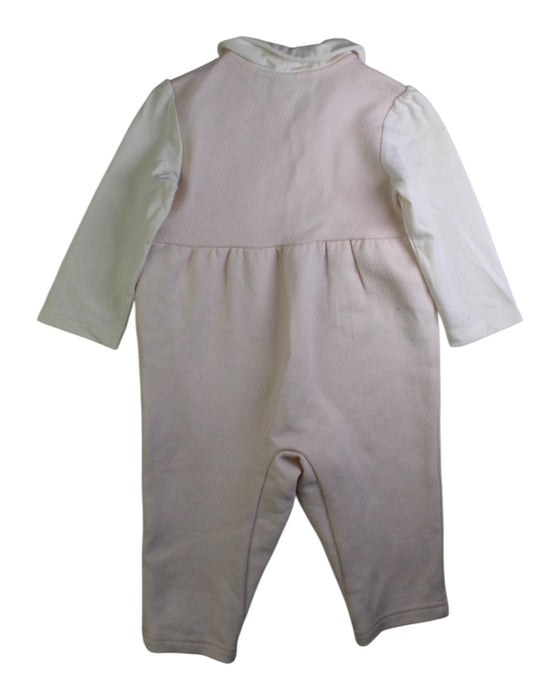 A Pink Long Sleeve Rompers from Chickeeduck in size 12-18M for girl. (Back View)