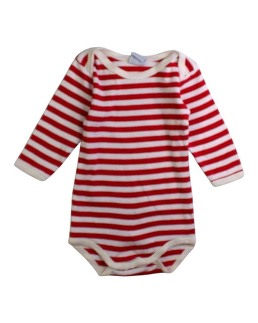 A Red Long Sleeve Bodysuits from Petit Bateau in size 0-3M for neutral. (Front View)