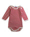 A Red Long Sleeve Bodysuits from Petit Bateau in size 0-3M for neutral. (Front View)