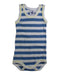 A Blue Sleeveless Bodysuits from Petit Bateau in size 0-3M for boy. (Front View)