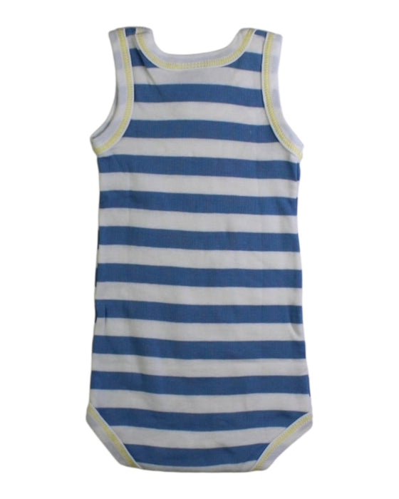 A Blue Sleeveless Bodysuits from Petit Bateau in size 0-3M for boy. (Back View)