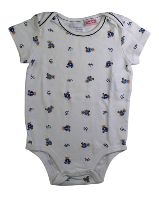 A White Short Sleeve Bodysuits from Ralph Lauren in size 3-6M for boy. (Front View)