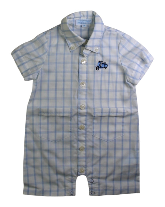 A Blue Short Sleeve Rompers from Nicholas & Bears in size 0-3M for boy. (Front View)