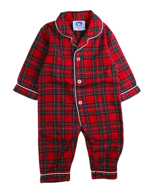 A Red Onesies from Trotters in size 0-3M for boy. (Front View)