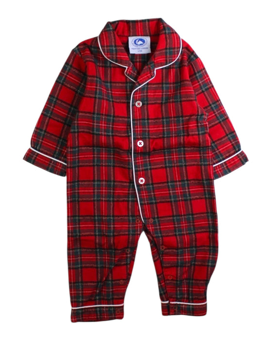 A Red Onesies from Trotters in size 0-3M for boy. (Front View)