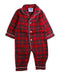A Red Onesies from Trotters in size 0-3M for boy. (Front View)