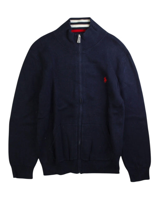 A Navy Zippered Sweatshirts from Polo Ralph Lauren in size 6T for boy. (Front View)