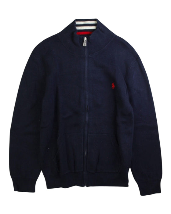 A Navy Zippered Sweatshirts from Polo Ralph Lauren in size 6T for boy. (Front View)