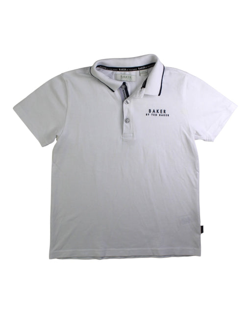 A White Short Sleeve Polos from Baker by Ted Baker in size 8Y for boy. (Front View)