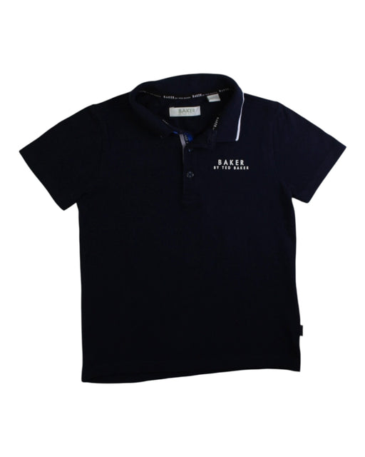 A Navy Long Sleeve Polos from Baker by Ted Baker in size 8Y for boy. (Front View)