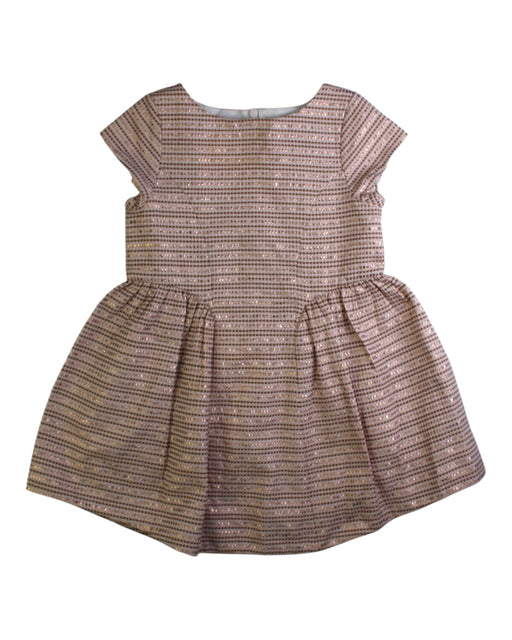 A Beige Short Sleeve Dresses from Lili Gaufrette in size 3T for girl. (Front View)