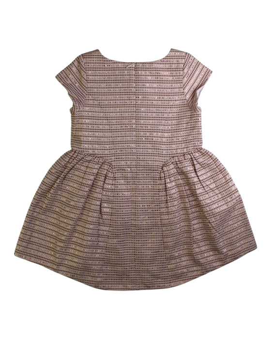 A Beige Short Sleeve Dresses from Lili Gaufrette in size 3T for girl. (Back View)