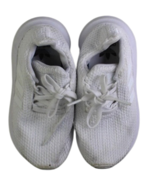 A White Sneakers from Adidas in size 4T for neutral. (Back View)