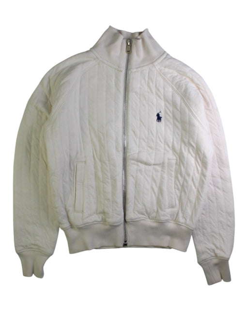 A White Zippered Sweatshirts from Polo Ralph Lauren in size 8Y for neutral. (Front View)