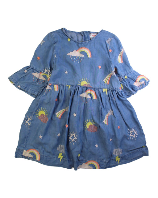 A Blue Long Sleeve Dresses from Seed in size 6T for girl. (Front View)